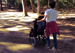 SIBLINGS, fratello che spinge la carrozzina